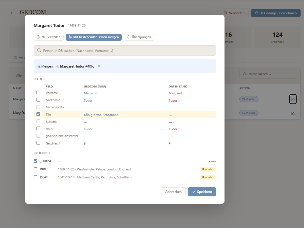 Import mit Dubletten-Review und Konfidenz-Score